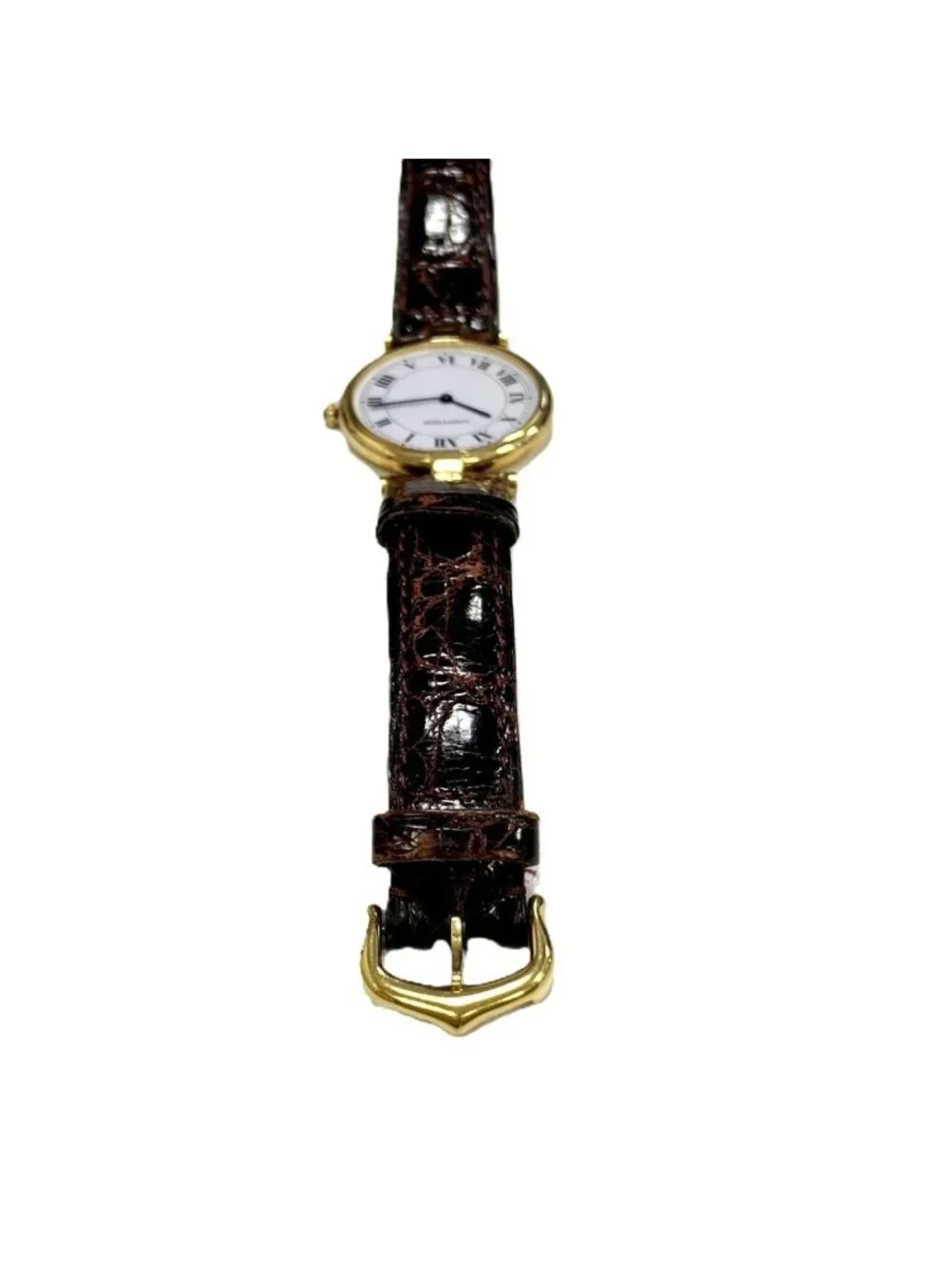 Cartier Vendome Louis Cartier LM Watch 18K Leather Quartz White Dial
